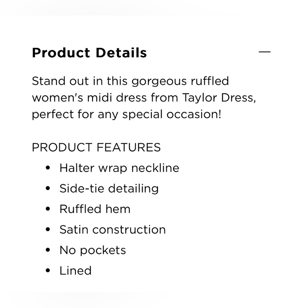 Taylor New! Size 2 Satin Effect Halter Cocktail Dress - Picture 6 of 7